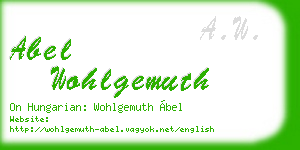 abel wohlgemuth business card